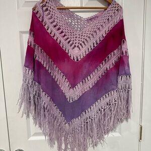 Forever 21 Lavender and Pink Knit Poncho